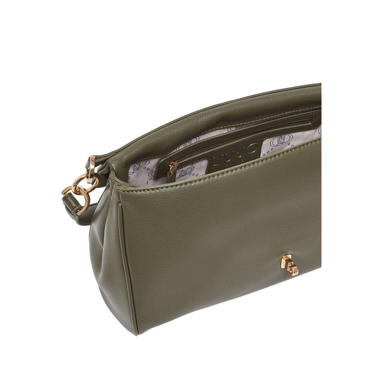 Borsa a spalla Verde militare da Donna con charm interno