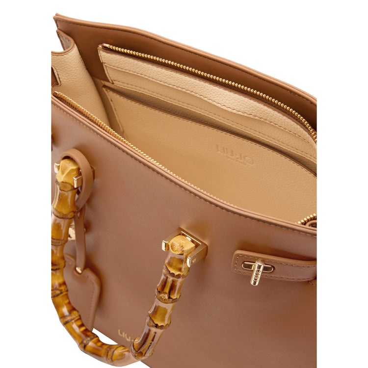 Borsa a mano Donna con manici effetto bambù interno