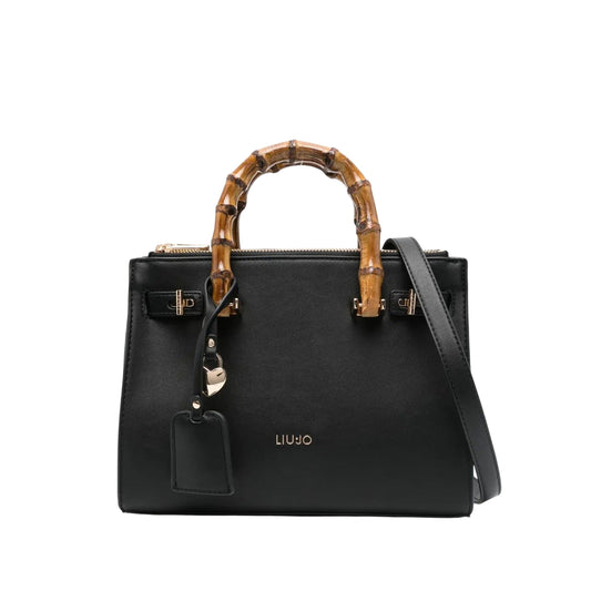 Borsa a mano Donna con manici bambù Nero