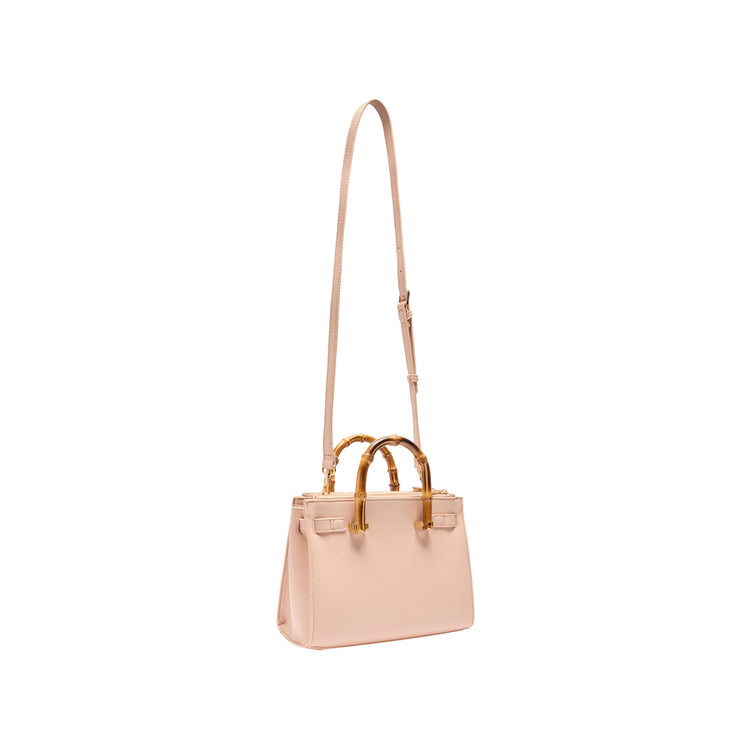 Borsa a mano Donna con manici bambù Rosa