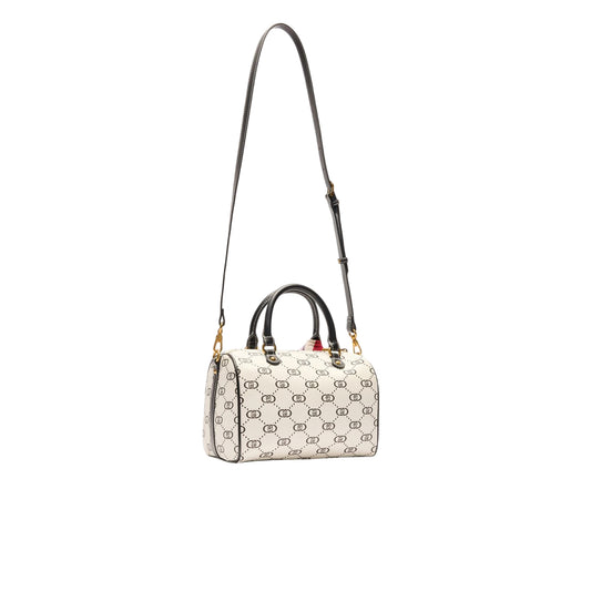 Borsa da Donna a bauletto bianco con foulard retro