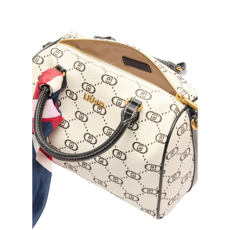 Borsa da Donna a bauletto bianco con foulard interno