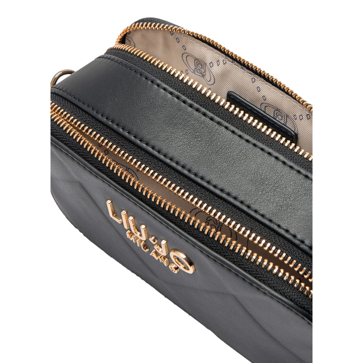 Borsa a tracolla mini Donna Nero dettaglio zip