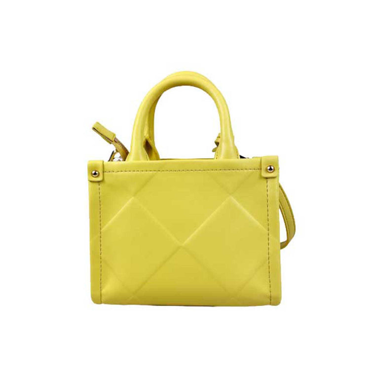 Mini Borsa donna con rombi a rilievo Giallo retro