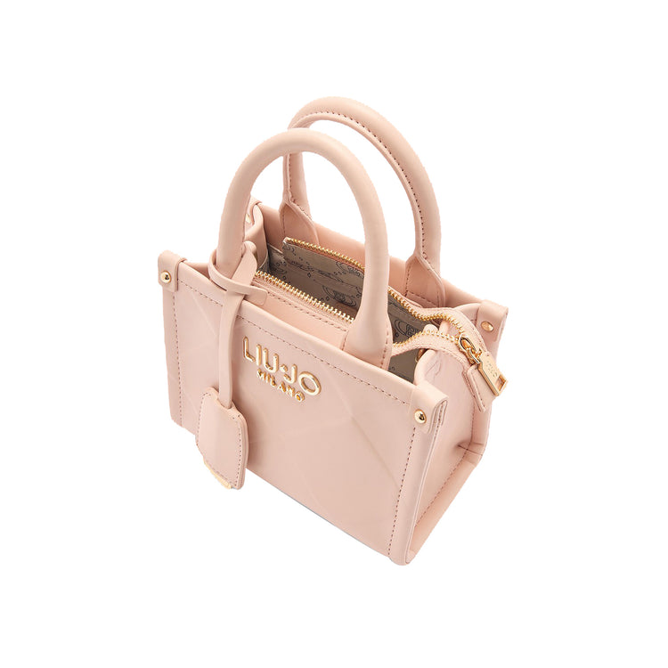 Mini Borsa donna con rombi a rilievo Rosa