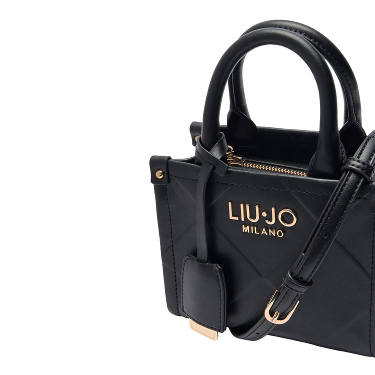 Mini Borsa donna con rombi a rilievo Nero