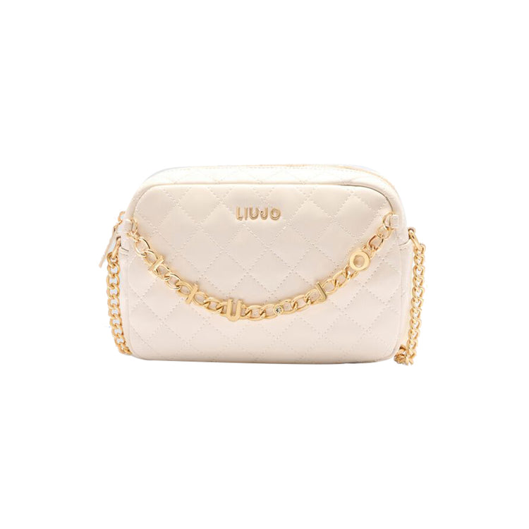 Borsa a tracolla da donna in beige matelassé