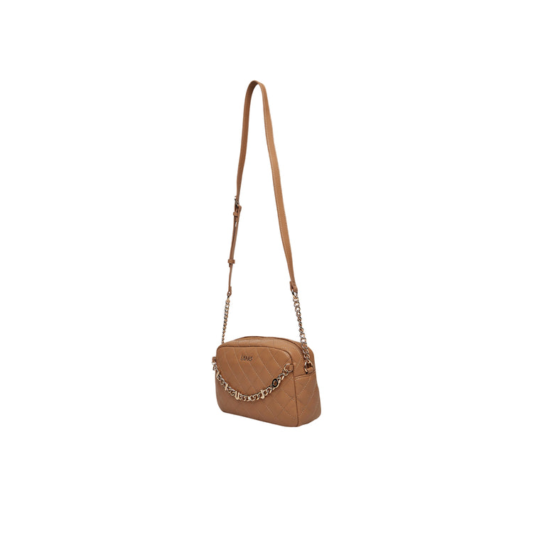 Borsa a tracolla da donna in marrone matelassé