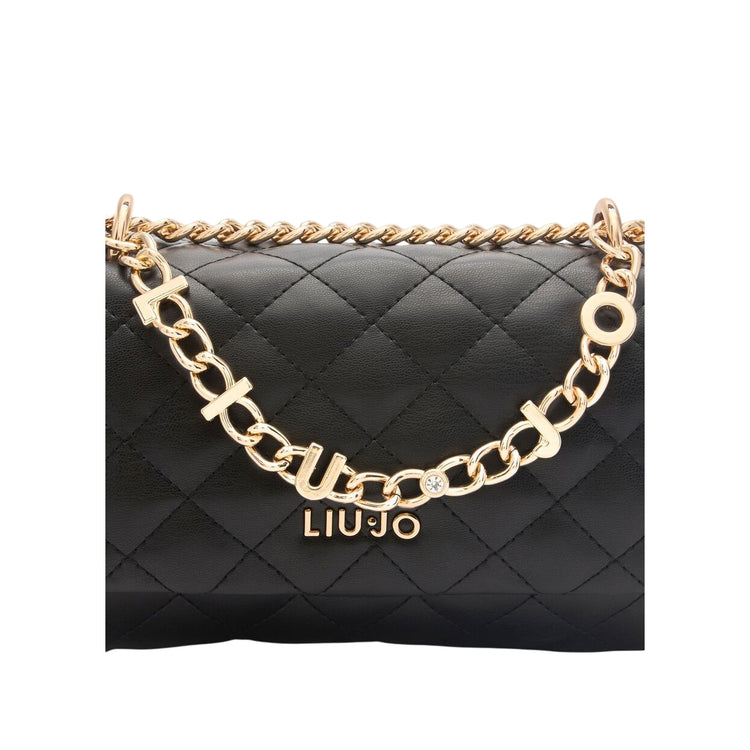 Borsa a tracolla da donna matelassé nero dettaglio