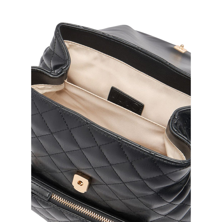 Zaino da Donna trapuntato nero con catena interno