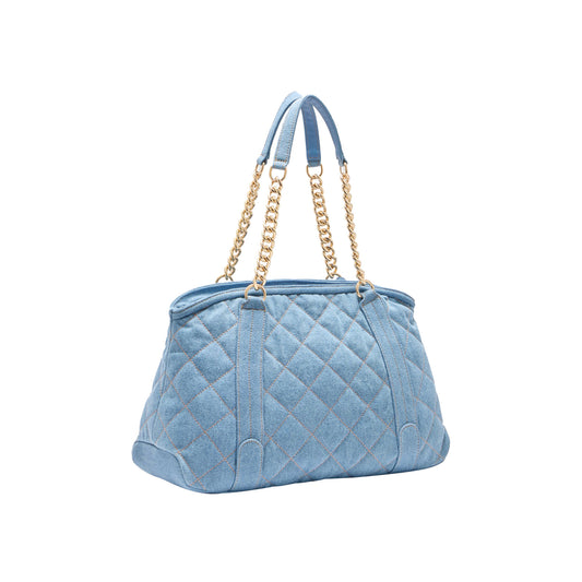 Borsa Donna a mano in denim matelassé retro