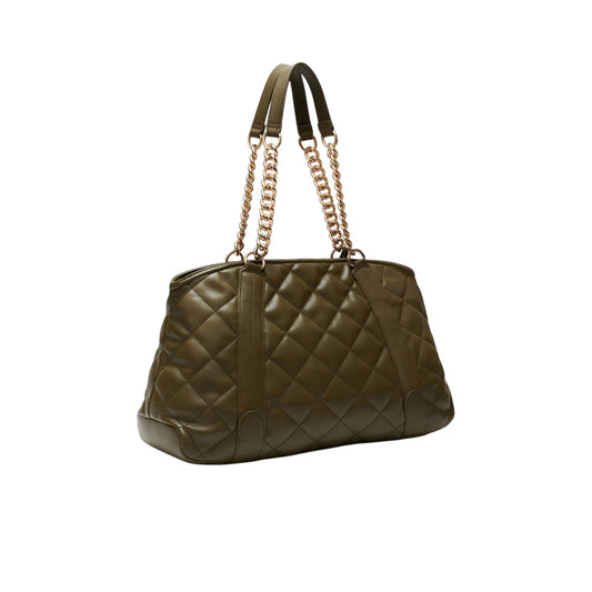 Borsa Donna con trapuntatura matelassé verde militare retro