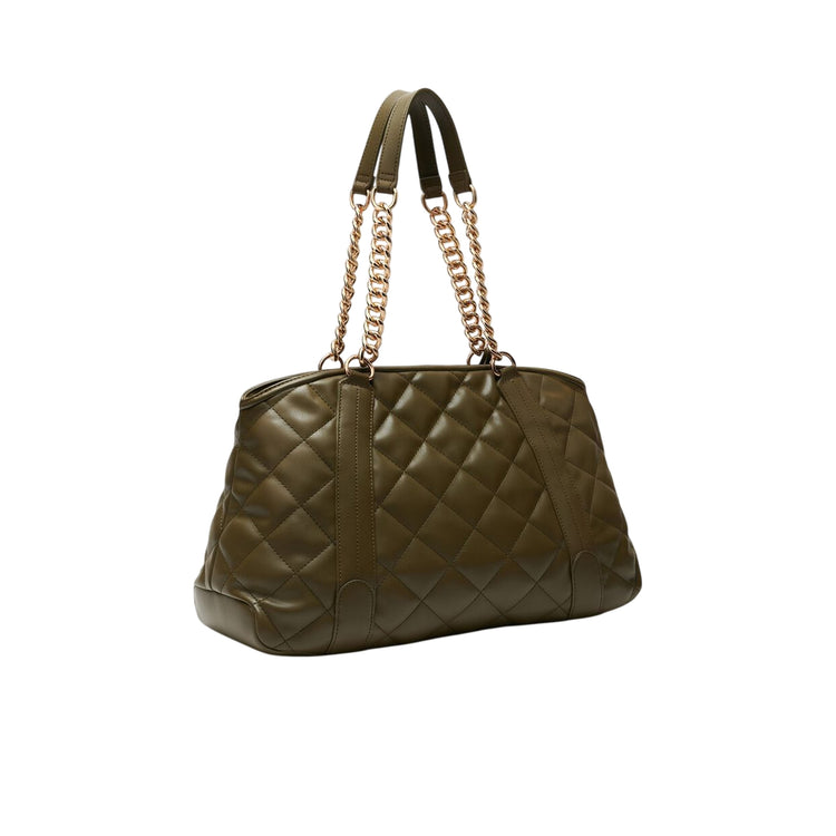 Borsa Donna con trapuntatura matelassé verde militare retro