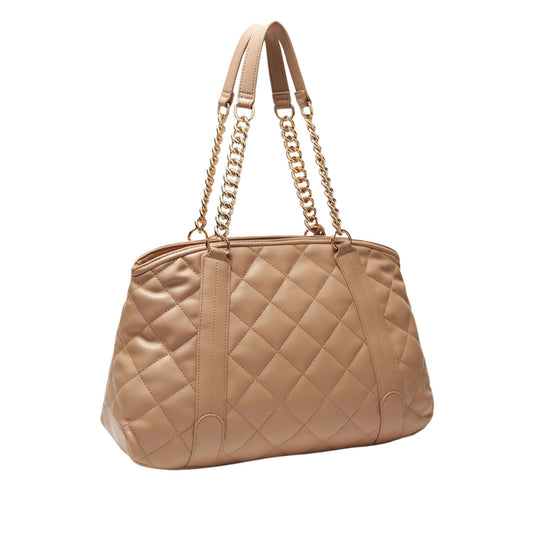 Borsa a mano beige trapuntata retro