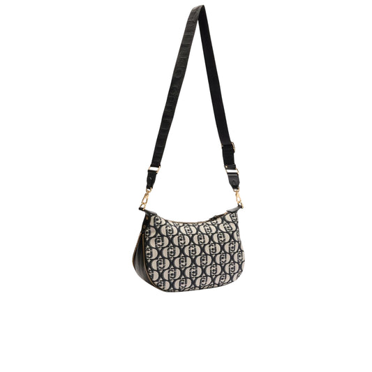 Borsa Hobo Media jacquard Nero con tracolla