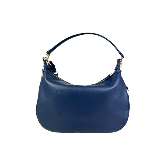 Borsa a spalla in poliuretano bottalato Blu retro