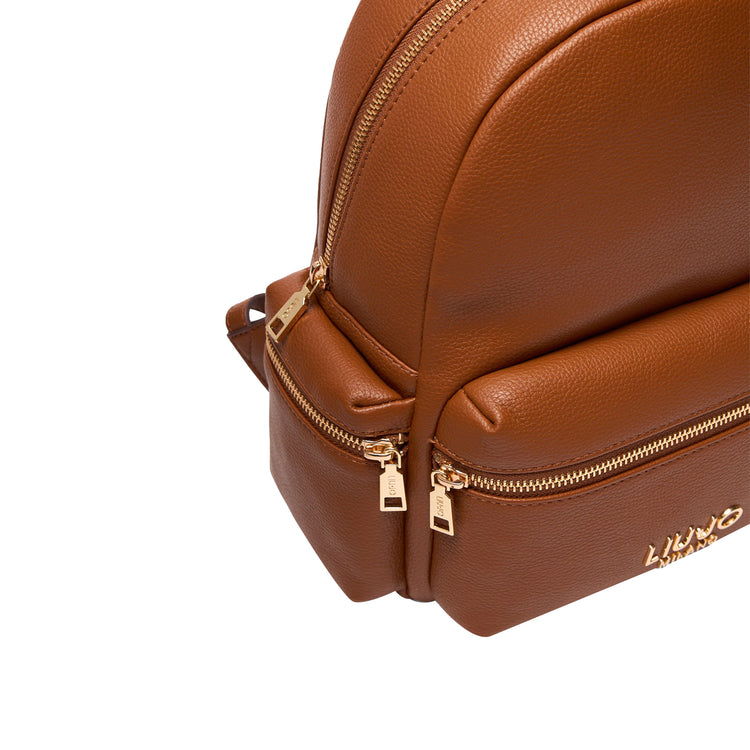 Zaino Donna con taschini laterali Marrone dettaglio