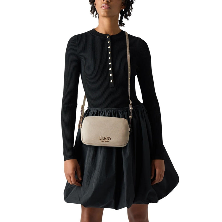Women's Shoulder Bag with Logo Motif White