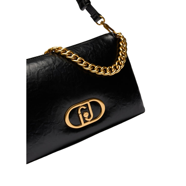 Borsa a spalla media da Donna LaPuffy Nero dettaglio logo