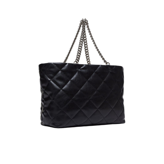 Tote bag grande LaPuffy con catene Nero retro
