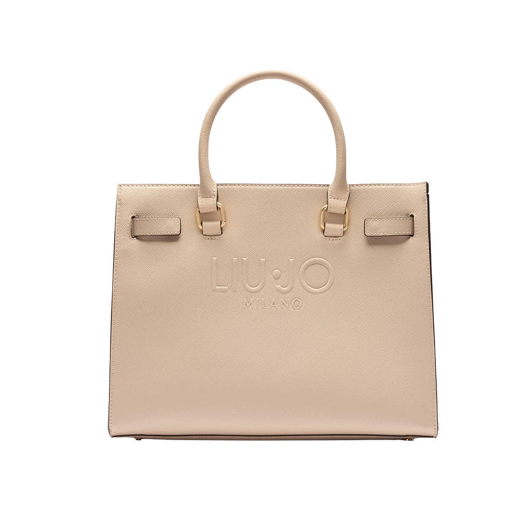 Borsa Shopping tinta unita beige