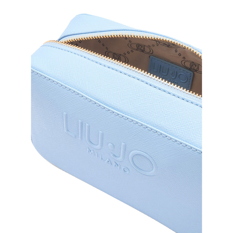 Borsa a tracolla Donna in ecopelle azzurra interno dettaglio