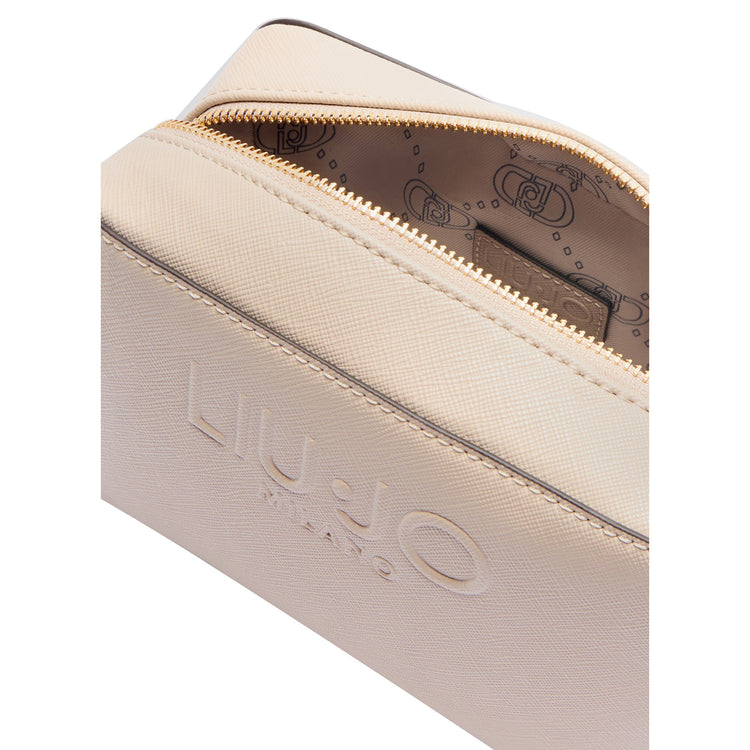 Borsa a tracolla Donna in ecopelle beige chiaro interno