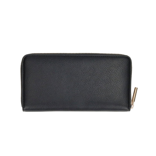 Portafoglio Donna zip around grande Nero retro