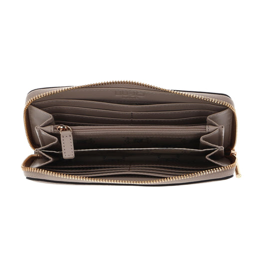 Portafoglio Donna zip around grande Beige interno