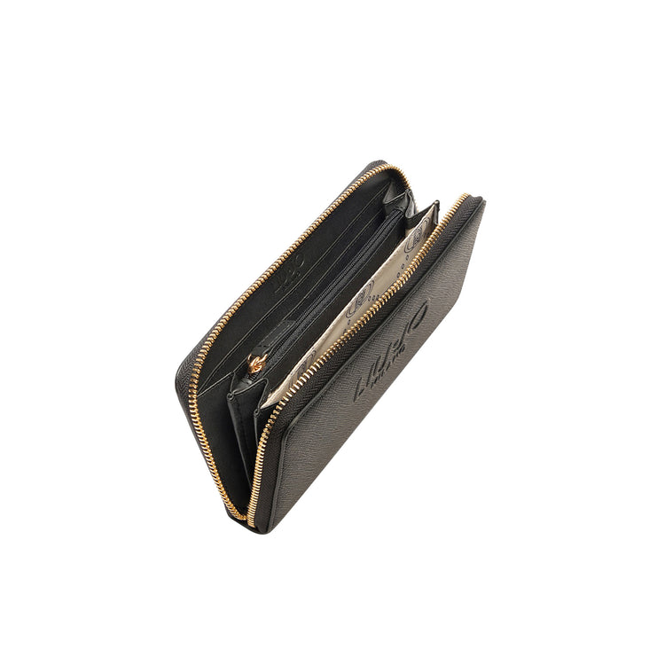 Portafoglio Donna zip around grande Nero interno