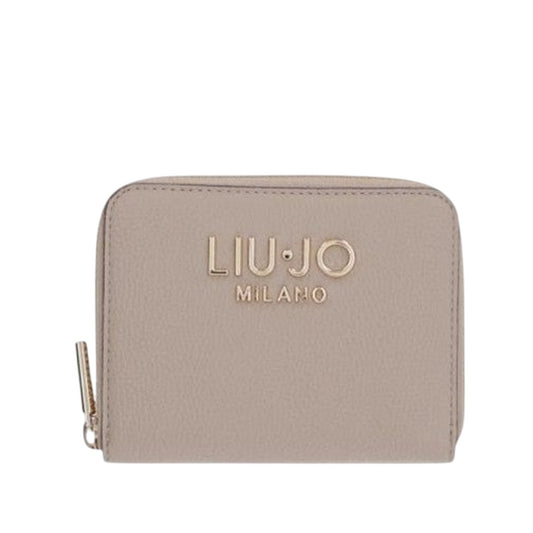 Portafoglio Piccolo da donna con zip bottalato Beige