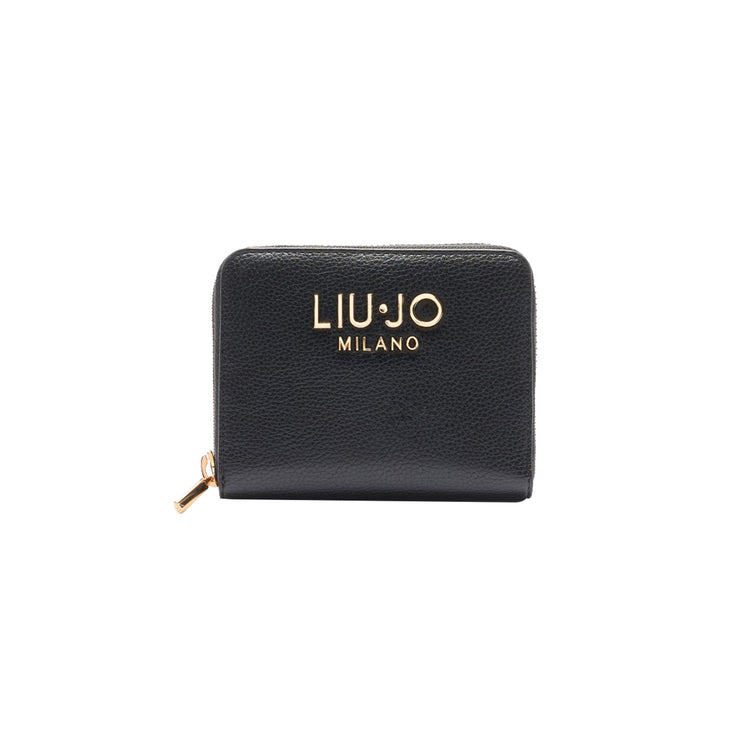 Portafoglio Piccolo da donna con zip bottalato Nero