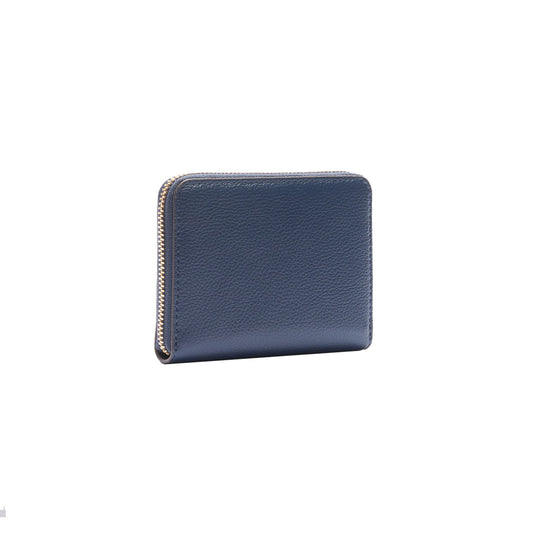 Portafoglio Piccolo da donna con zip bottalato Blu retro