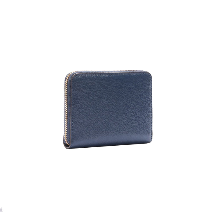 Portafoglio Piccolo da donna con zip bottalato Blu retro