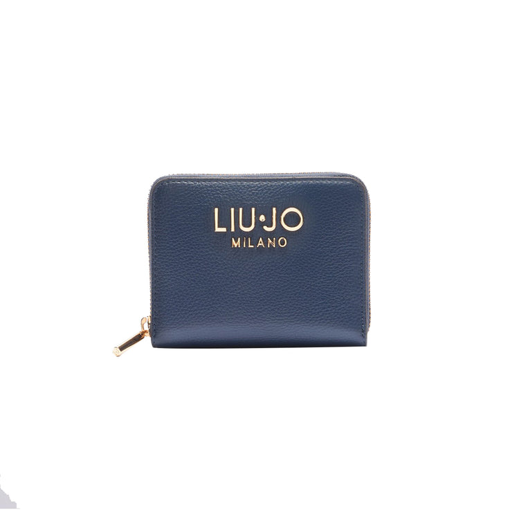 Portafoglio Piccolo da donna con zip bottalato Blu