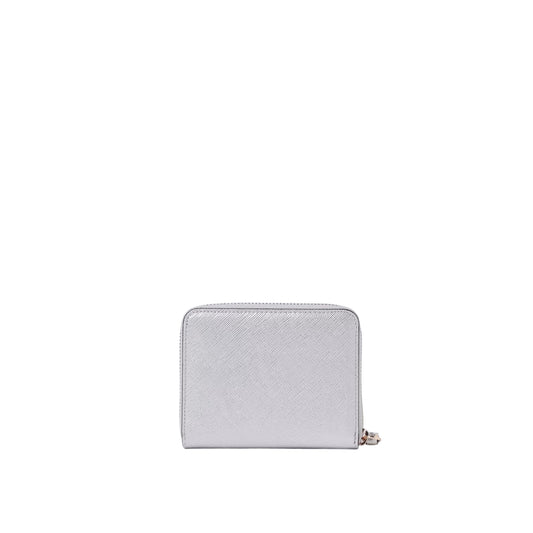 Portafoglio Piccolo Donna con logo a rilievo argento retro
