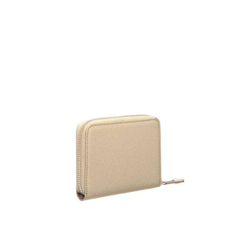 Portafoglio Piccolo Donna con zip Beige retro