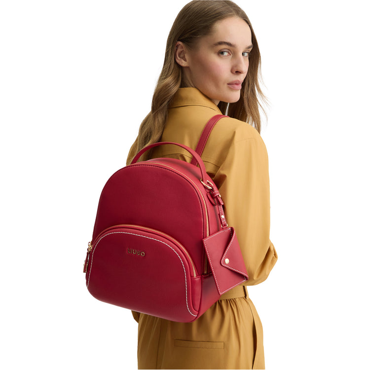 Zainetto Donna in similpelle con portamonete Rosso modella