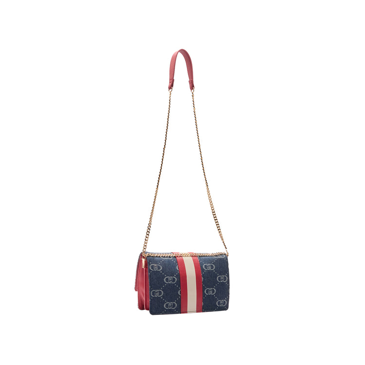 Borsa a tracolla Donna in denim jacquard retro