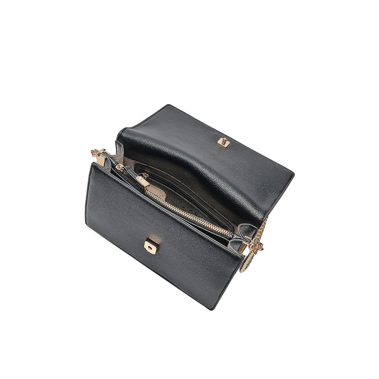 Borsa a tracolla con pochette da Donna Nero interno