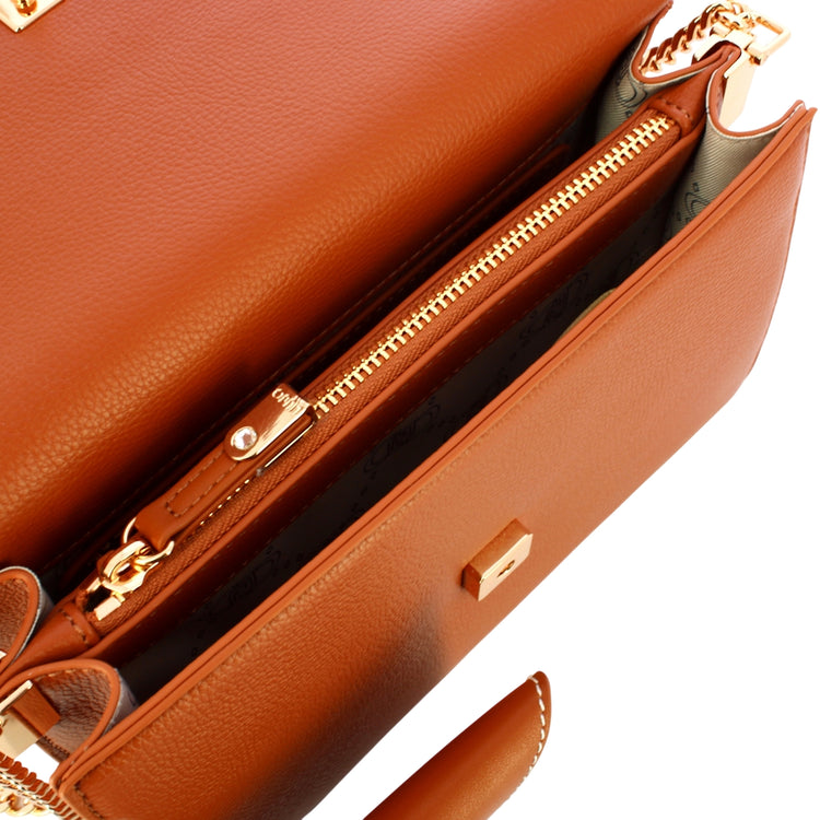 Borsa a tracolla con pochette da Donna Marrone interno