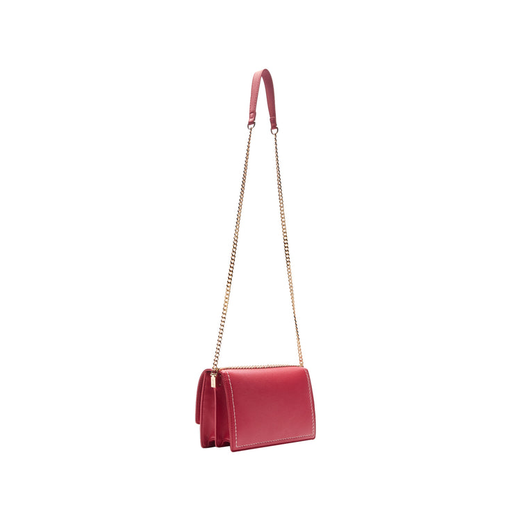 Borsa a tracolla con pochette da Donna Rosso retro