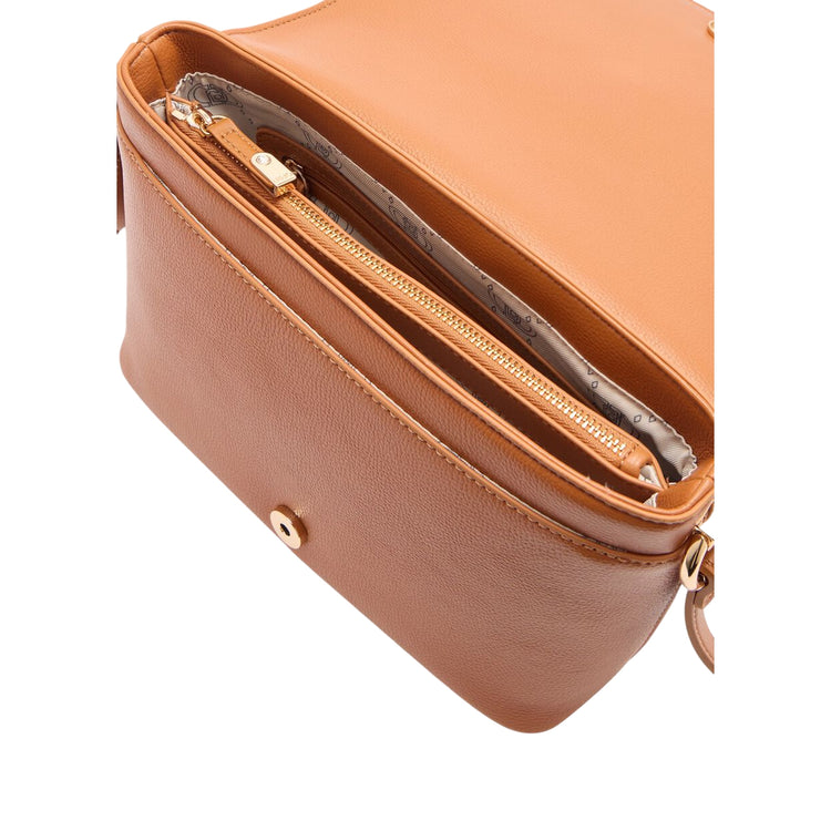 Borsa a tracolla da donna con pochette marrone interno