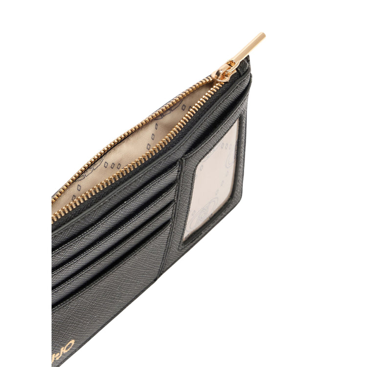 Portacarte da Donna con zip Nero dettaglio zip