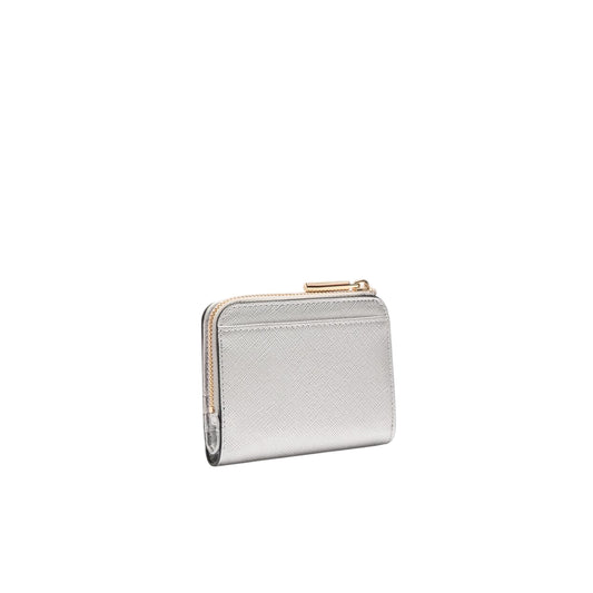 Portacarte da Donna con zip argento retro