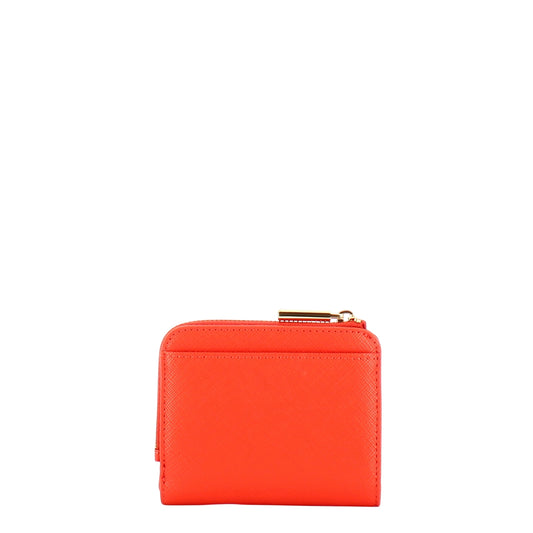 Portacarte da Donna con zip arancione retro