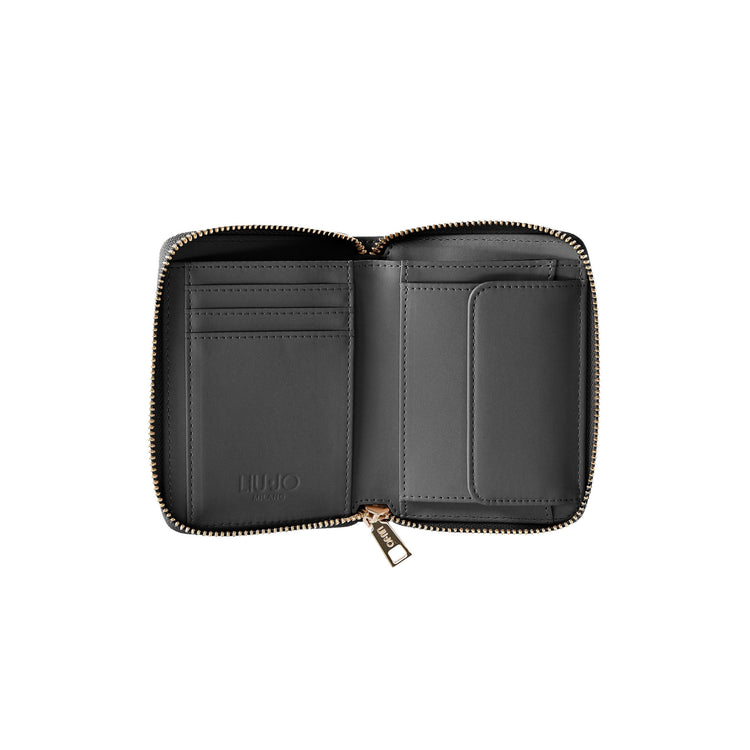 Portafoglio Mini da donna in nylon Nero interno