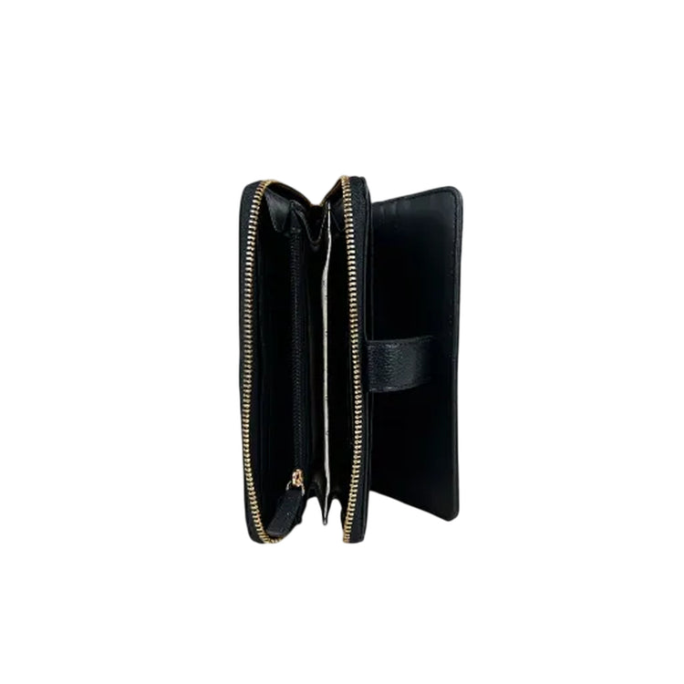 Portafoglio Donna XL tinta unita nera interno