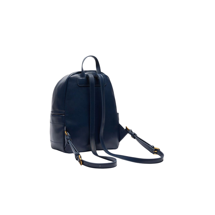 Zaino Blu Donna con logo a rilievo all over e catena retro