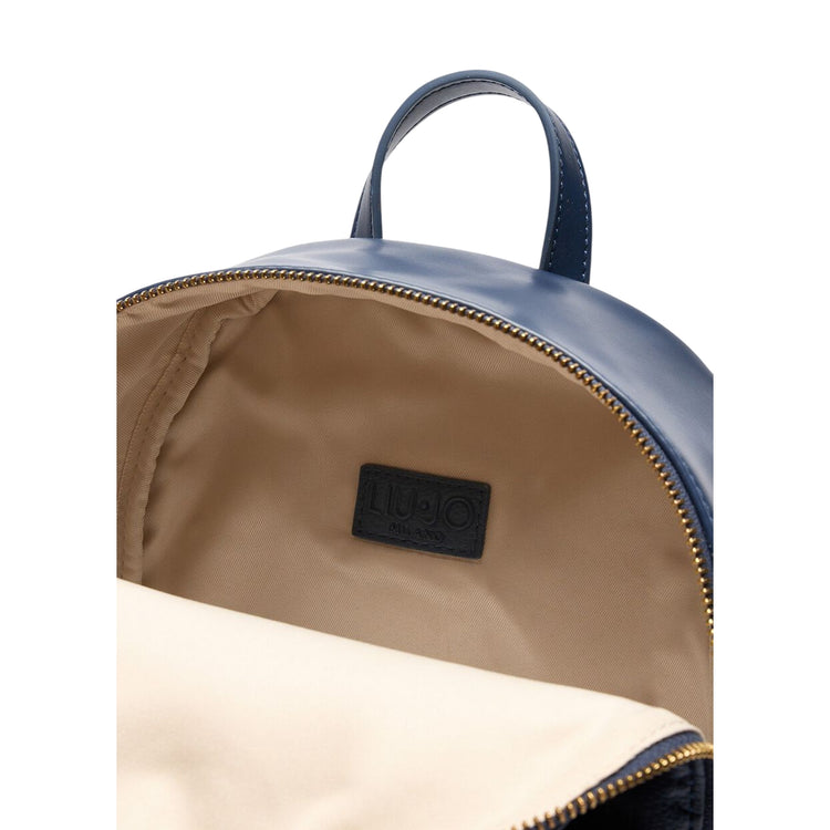 Zaino Blu Donna con logo a rilievo all over e catena interno